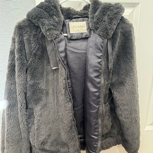Gray Faux Fur Jacket